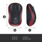 Preview: Logitech M185 Wireless Maus Rot – Optisch 1000 DPI USB beidhändig